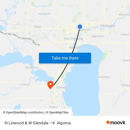 N Linwood & W Glendale to Algoma map