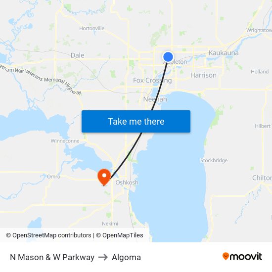 N Mason & W Parkway to Algoma map