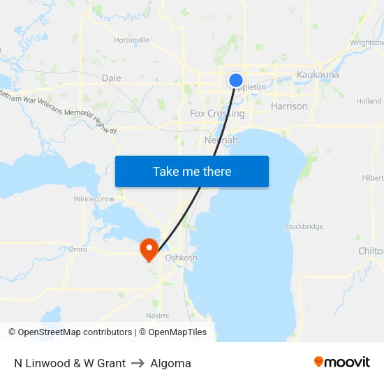 N Linwood & W Grant to Algoma map