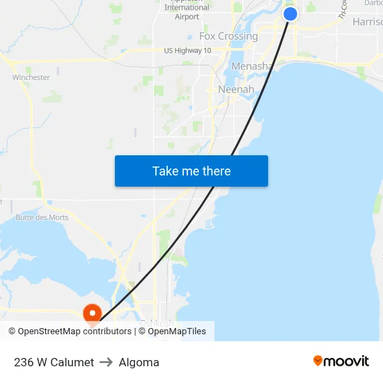 236 W Calumet to Algoma map