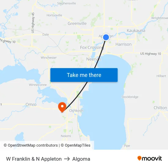 W Franklin & N Appleton to Algoma map