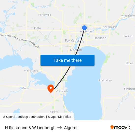 N Richmond & W Lindbergh to Algoma map