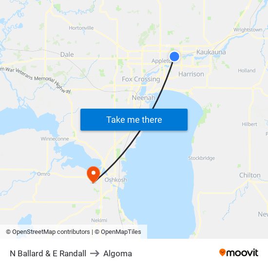 N Ballard & E  Randall to Algoma map
