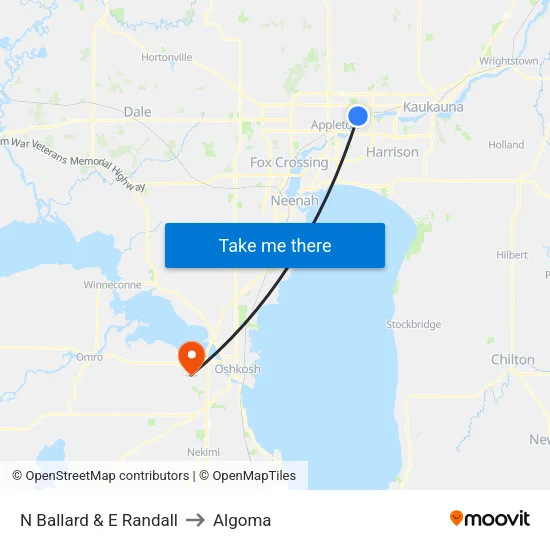 N Ballard & E  Randall to Algoma map