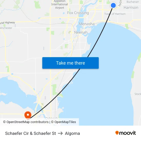 Schaefer Cir & Schaefer St to Algoma map