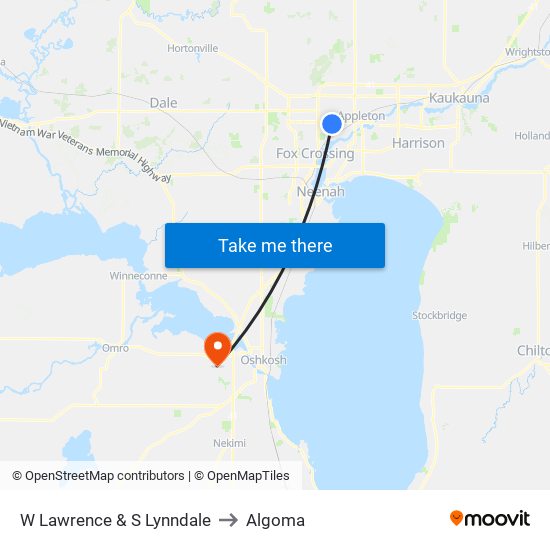 W Lawrence & S Lynndale to Algoma map