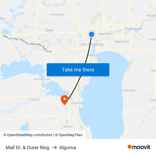 Mall Dr. & Outer Ring to Algoma map