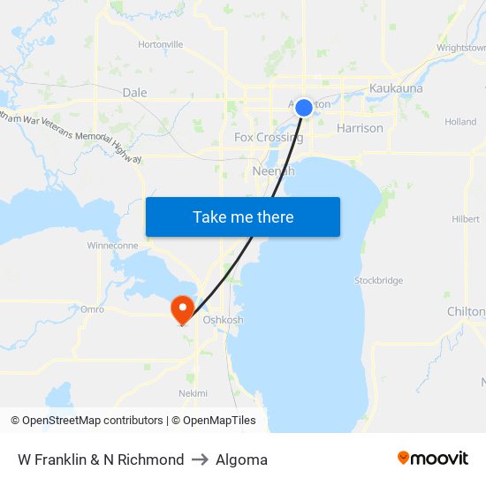 W Franklin & N Richmond to Algoma map