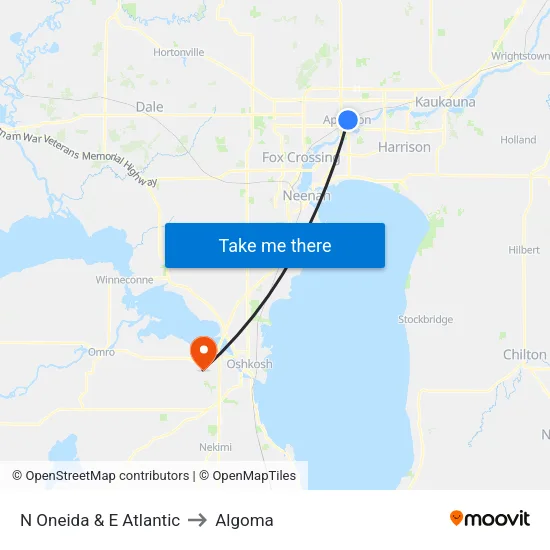N Oneida &  E Atlantic to Algoma map