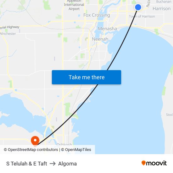 S Telulah & E Taft to Algoma map