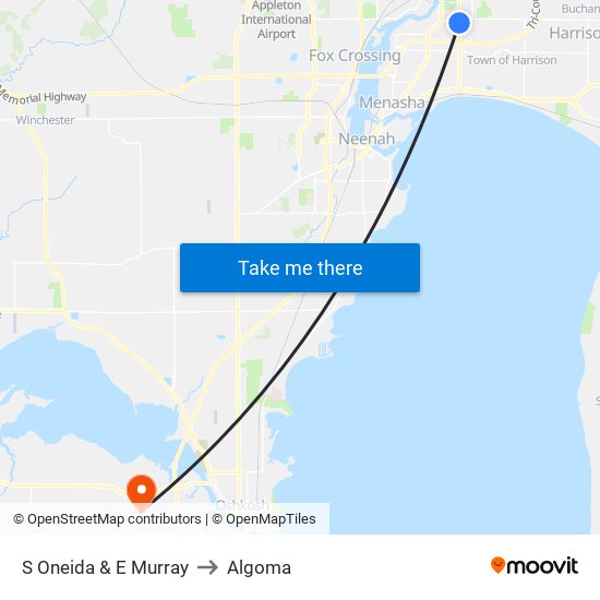 S Oneida & E Murray to Algoma map