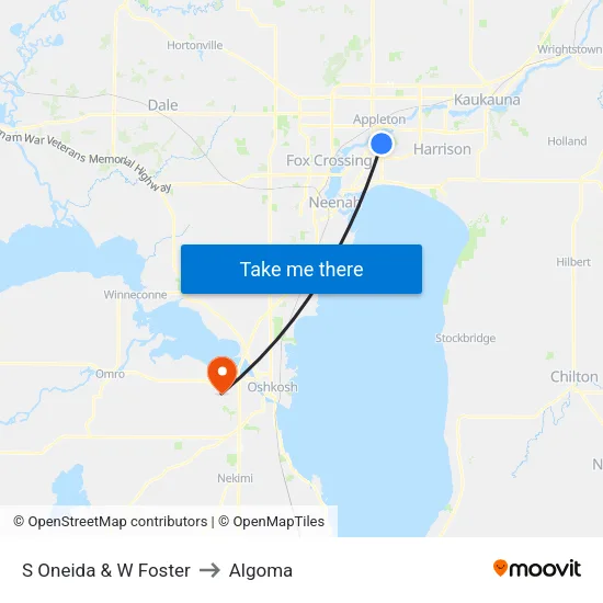 S Oneida & W Foster to Algoma map