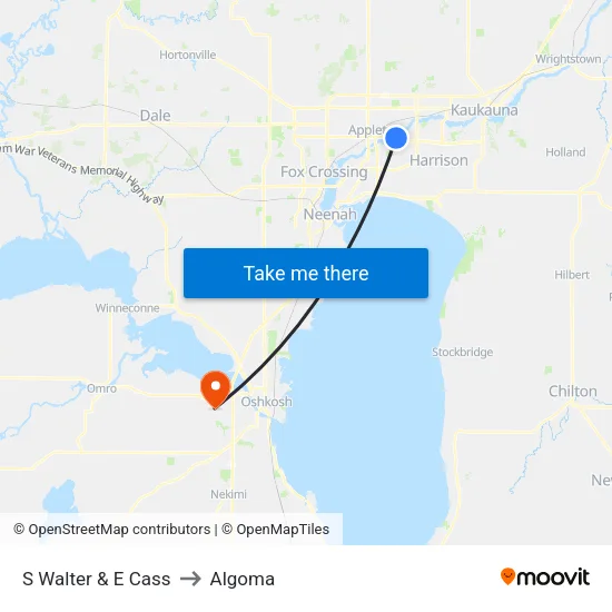 S Walter & E Cass to Algoma map