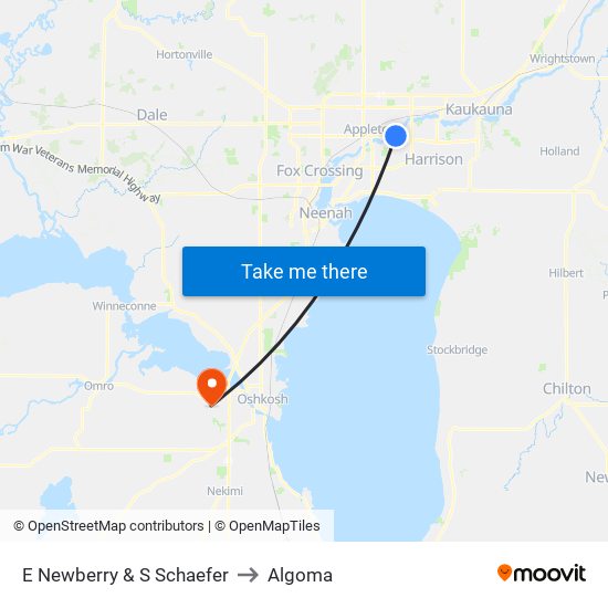 E Newberry & S Schaefer to Algoma map