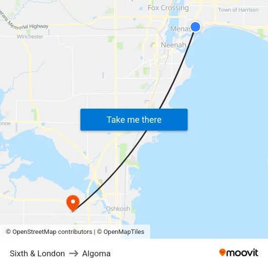 Sixth & London to Algoma map