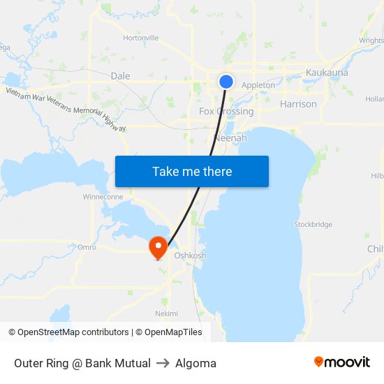 Outer Ring @ Bank Mutual to Algoma map