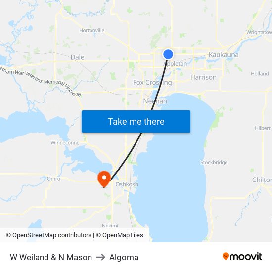 W Weiland & N Mason to Algoma map