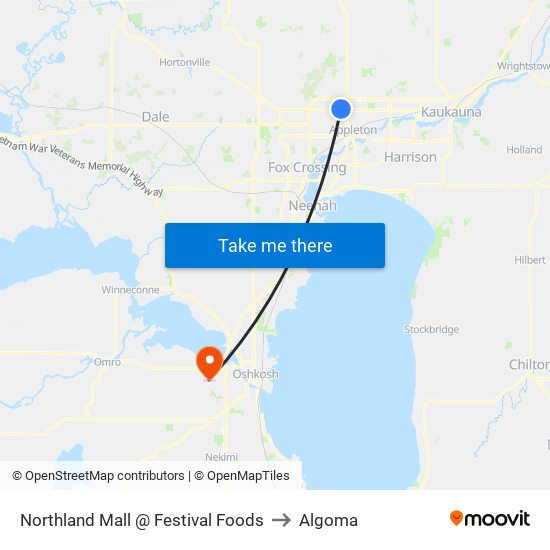 Northland Mall @ Festival Foods to Algoma map