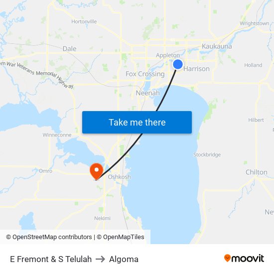 E Fremont & S Telulah to Algoma map