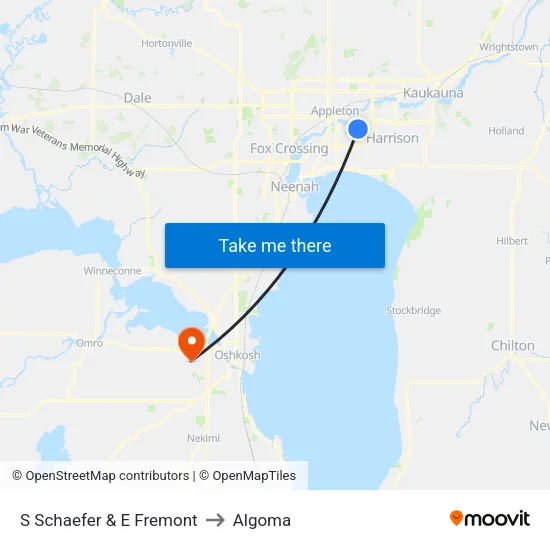 S Schaefer & E Fremont to Algoma map
