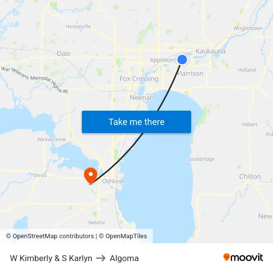 W Kimberly & S Karlyn to Algoma map