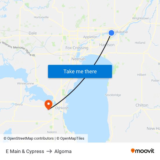 E Main & Cypress to Algoma map