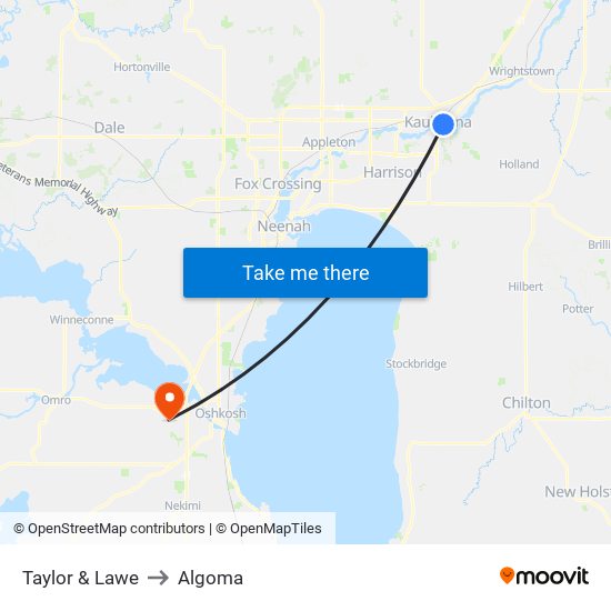 Taylor & Lawe to Algoma map