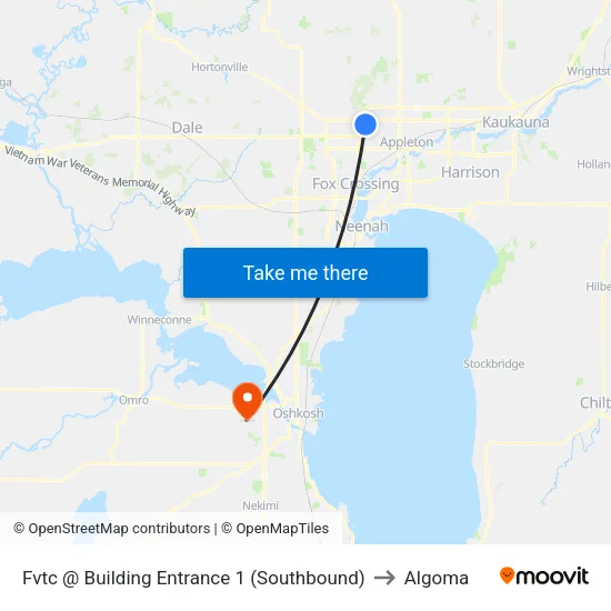 Fvtc @ Building Entrance 1 (Southbound) to Algoma map