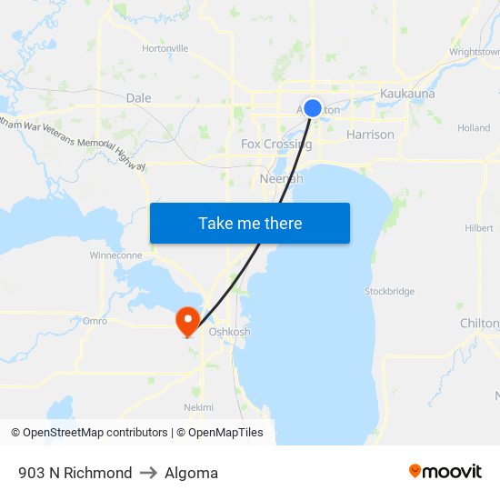 903 N Richmond to Algoma map