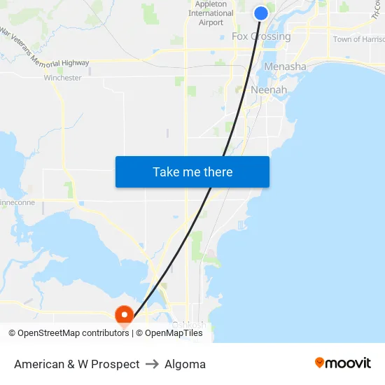 American & W Prospect to Algoma map
