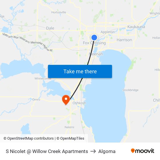 S Nicolet @ Willow Creek Apartments to Algoma map