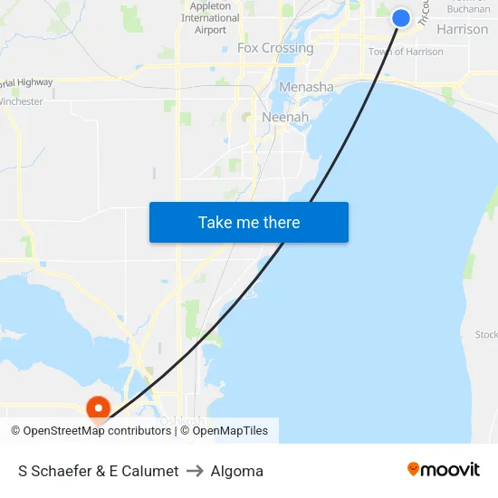 S Schaefer & E Calumet to Algoma map