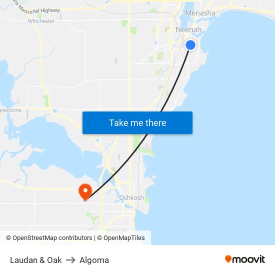Laudan & Oak to Algoma map