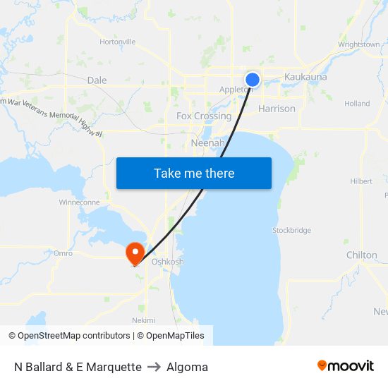 N Ballard & E Marquette to Algoma map