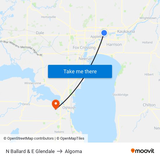 N Ballard & E Glendale to Algoma map