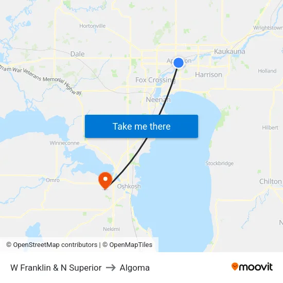 W Franklin & N Superior to Algoma map