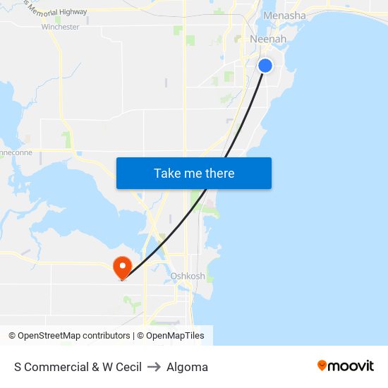 S Commercial & W Cecil to Algoma map
