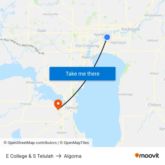 E College & S Telulah to Algoma map
