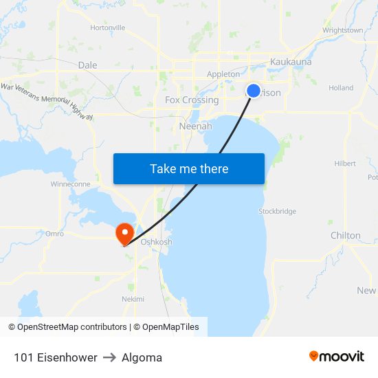 101 Eisenhower to Algoma map