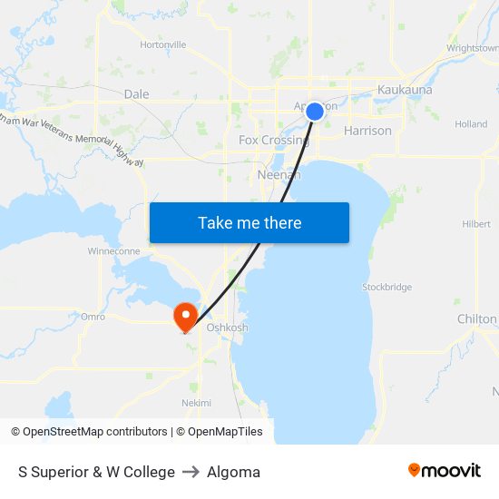 S Superior & W College to Algoma map