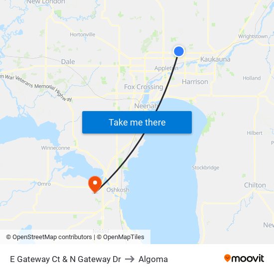 E Gateway Ct & N Gateway Dr to Algoma map