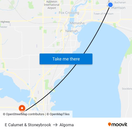 E Calumet & Stoneybrook to Algoma map