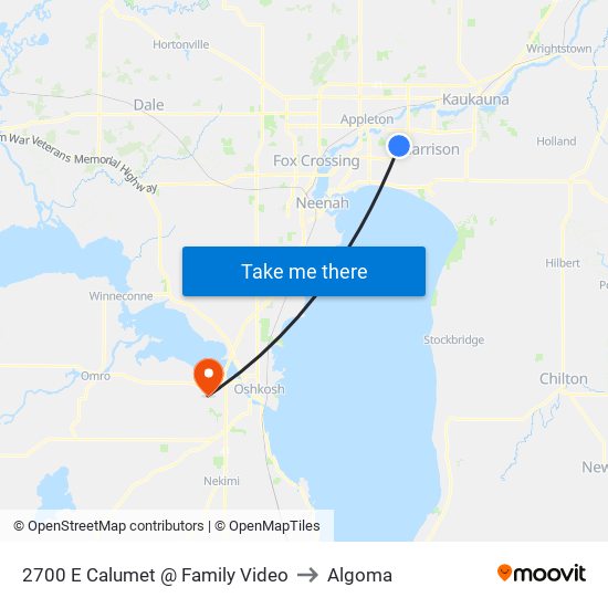 2700 E Calumet @ Family Video to Algoma map