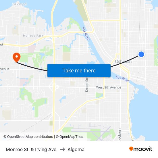 Monroe St. & Irving Ave. to Algoma map