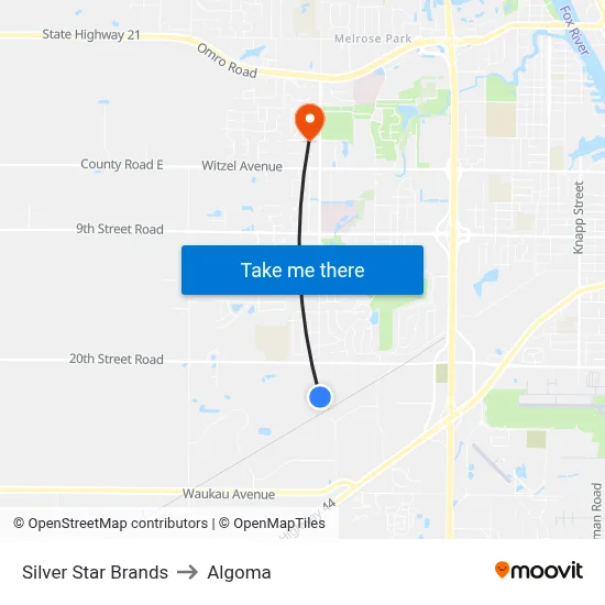 Silver Star Brands to Algoma map
