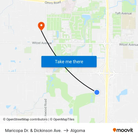 Maricopa Dr. & Dickinson Ave. to Algoma map