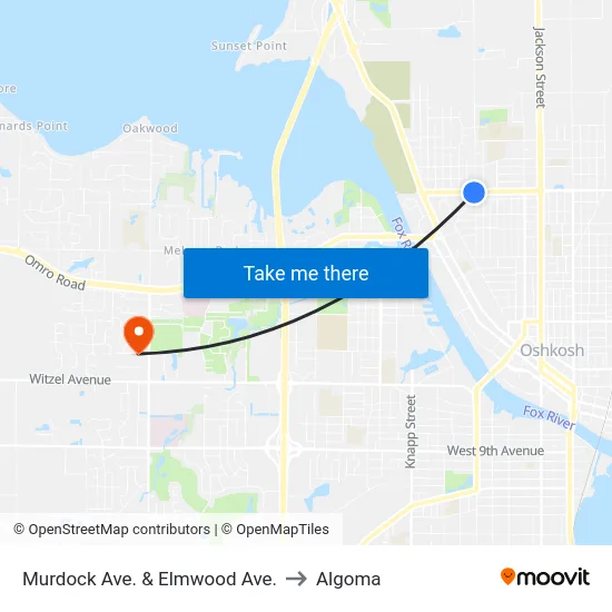 Murdock Ave. & Elmwood Ave. to Algoma map