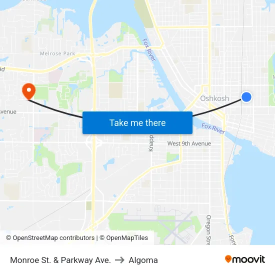 Monroe St. & Parkway Ave. to Algoma map