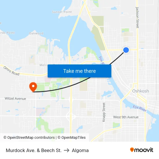 Murdock Ave. & Beech St. to Algoma map