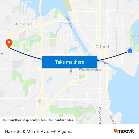 Hazel St. & Merritt Ave. to Algoma map